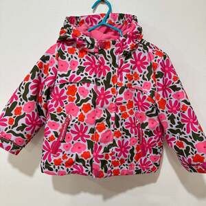 Cat & Jack Baby Toddler Pink Floral Winter Hooded Jacket Size 18M